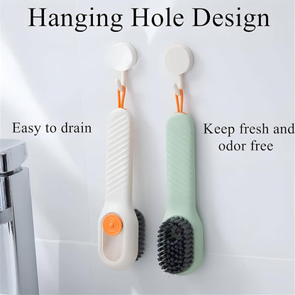 Plastic Soap Dispensing Cleaning Brush with Handle Scrubbing Reusable Washing Shoe Brush for Shoes Clothes Cleaning