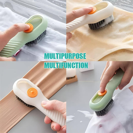Plastic Soap Dispensing Cleaning Brush with Handle Scrubbing Reusable Washing Shoe Brush for Shoes Clothes Cleaning