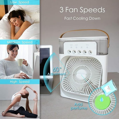 Portable Air Cooler Fan with Water Tank & USB Power - Mini Personal Evaporative Cooler