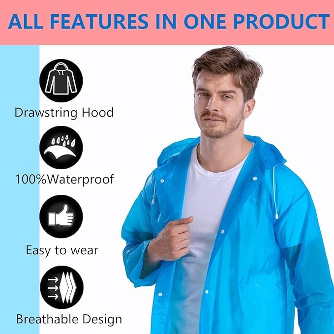 EVA Waterproof Rain Coat Hooded